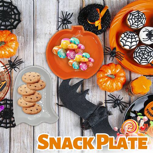 Halloween Pumpkin Plate Halloween Plastic Tray Ghost Serving