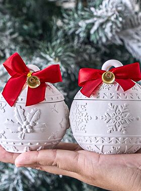 Round Christmas Jar Silicone Mold DIY Handmade Relief Berry