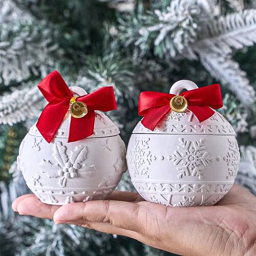Round Christmas Jar Silicone Mold DIY Handmade Relief Berry