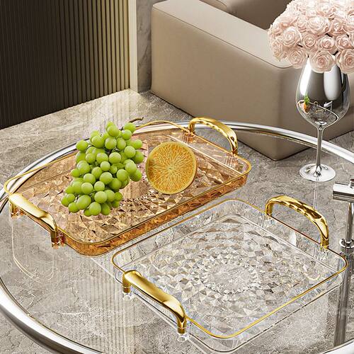Clear Plastic Storage Tray Large Capacity Dessert Fruit Tray