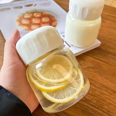 10.2oz Mini Water Bottle Plastic Clear Milk Cup Portable Reu