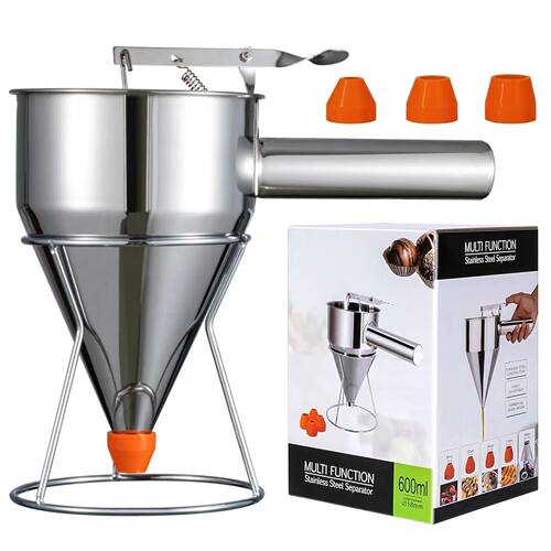 Pancake Batter Dispenser with 4 Nozzles Multi-Caliber Stainl