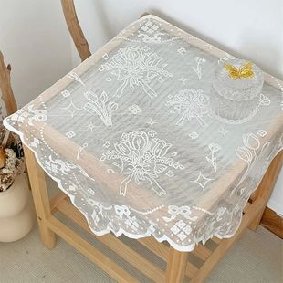 New French Tulip Bouquet Lace Tablecloth, Coffee Table, Beds