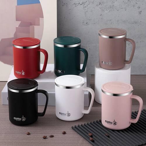 480Ml Double-Layer Insulated Coffee Mug Portable 304 Stainle