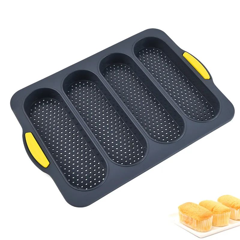 Food-grade silicone two-color 4-grid silicone bread mold Fre