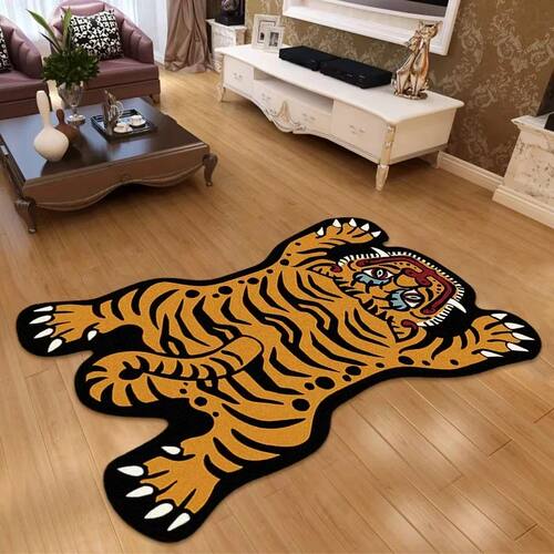 Cartoon Tiger Carpet - Durable and Easy to Clean Home Decor