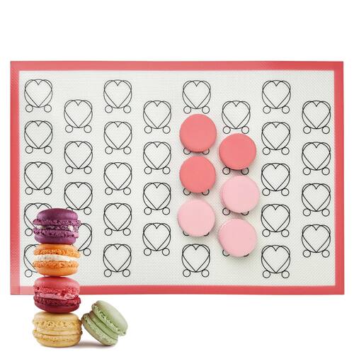 Silicone Baking Mat with Heart Shaped Pattern for Oven, Non