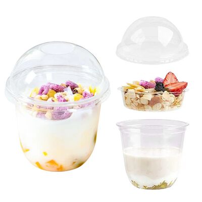 50pcs/pack Disposable PET Plastic Cup U-shaped Double-layer
