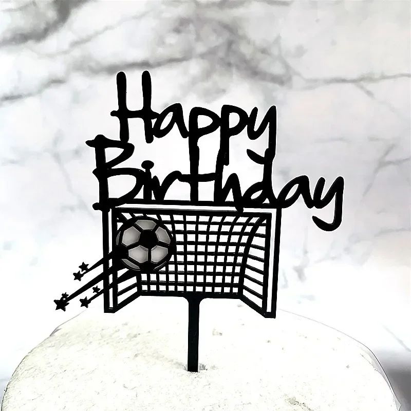 Acrylic Boy Football Sports Theme Happy Birthday Cake Topper