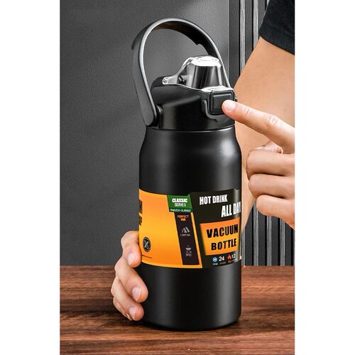 Portable Thermos with Straw 304 Stainless Steel Thermal Mug