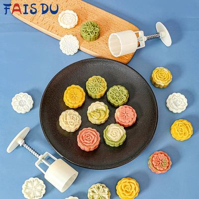 FAIS DU 5pcs Flower Moon Cake Mold Mini Hand-pressed Househo