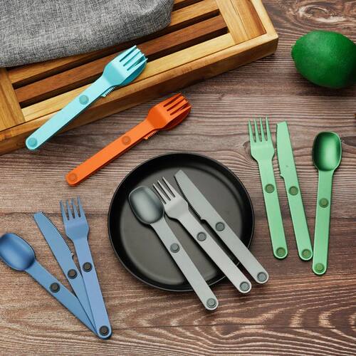 3pcs Magnetic Cutlery Camping Spoon Fork Knife, Portable Tra