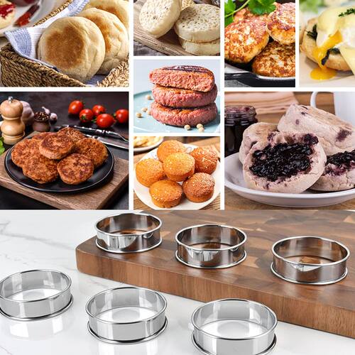 6pcs double rolled edge 6.5cm stainless steel circular doubl