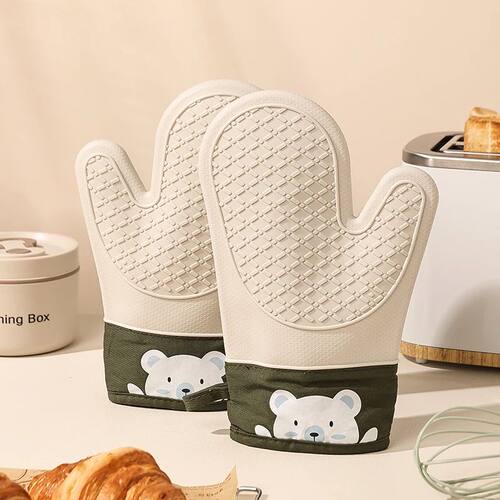 Silicone heat ulation gloves thickened, non-slip, high tempe