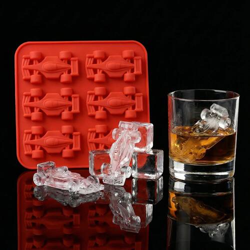 6-Cavity 3D Race Car Silicone Ice Mold Grand Prix Style Ice