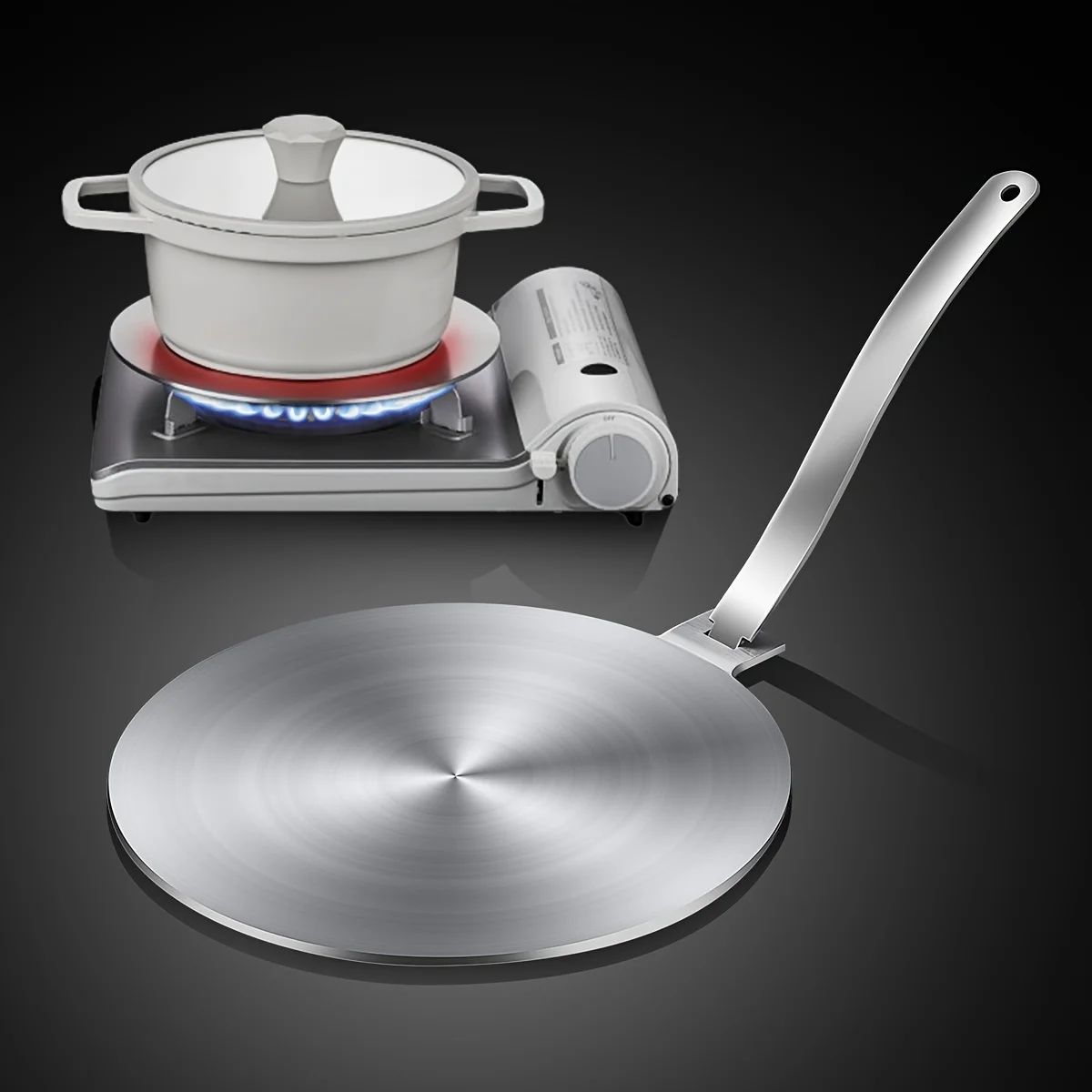 1pc Heat Conduction Plate, Detachable Handle Heat Diffuser P