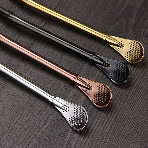 4pcs Yerba Mate Straw Filter +1 Brush Reusable 304 Stainless