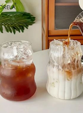 Ins Glass Cup 500ML 16OZ Heat-resistant Tumbler Drinkware Tr