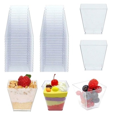 25/50/100pcs 60ML Disposable Plastic Dessert Cups Portion