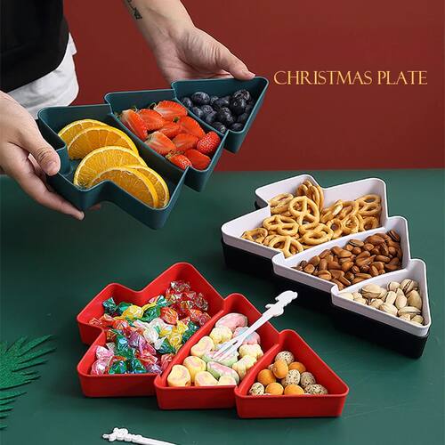 Christmas Tree Shape Living Room Candy Snacks Nuts Seeds Dry