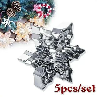 5Pcs/Set Metal Snowflake Shape Christmas Cookie Cutter Choco