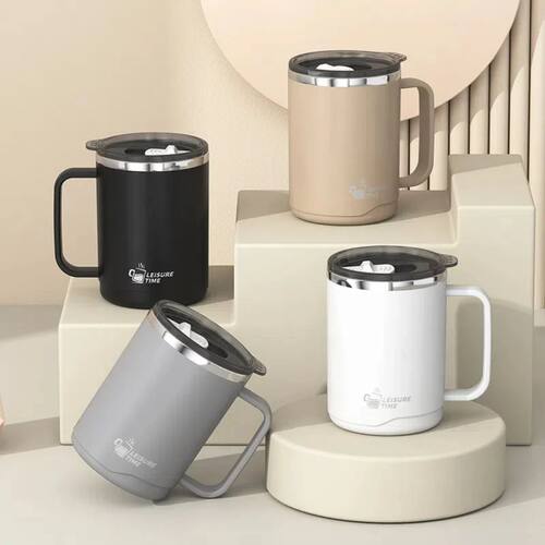 304 Stainless Steel Double Wall Insulated Coffee Mug With Ha