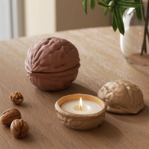 Nicole Walnut Shell Candle Jar Concrete Silicone Mold and Re