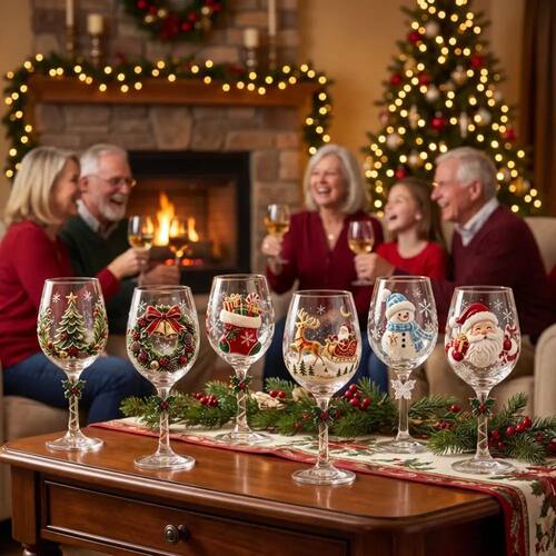 Christmas Gifts Santa Claus Christmas Wine Glass Snowman Tra