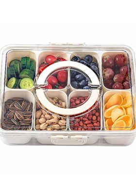 Divided Serving Tray with Handle, 8 Compartments Snack Box f