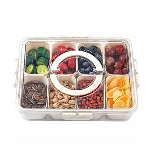 Divided Serving Tray with Handle, 8 Compartments Snack Box f