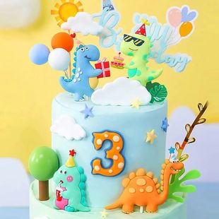 PCS Birthday Toppers Little Cake Party Dinosaur