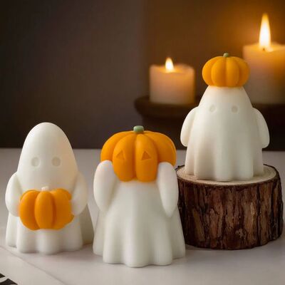 3D Halloween Pumpkin Spooky Silicone Mold DIY Ghost Aroma Ca
