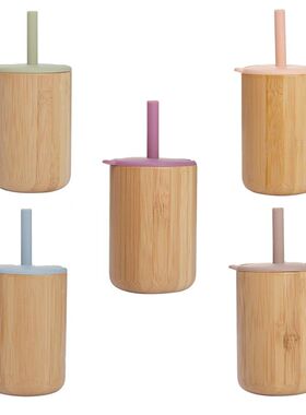 5 Colors 1Pc Baby Feeding Cup Safe Leakproof Bamboo Silicone