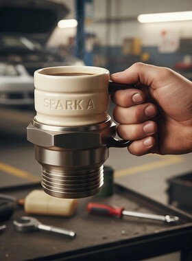 Spark Plug Mug Industrial Coffee Cup Unique Auto Gift Automo