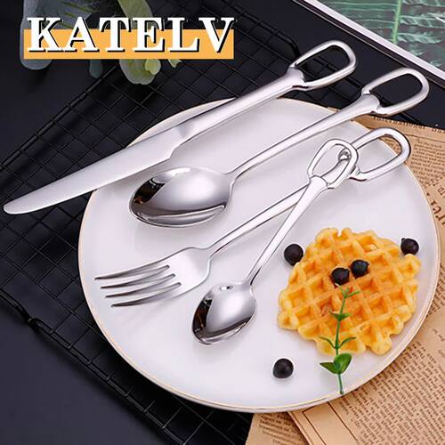1Piece Tableware 304 Stainless Steel Knife Fork Spoon Cutler