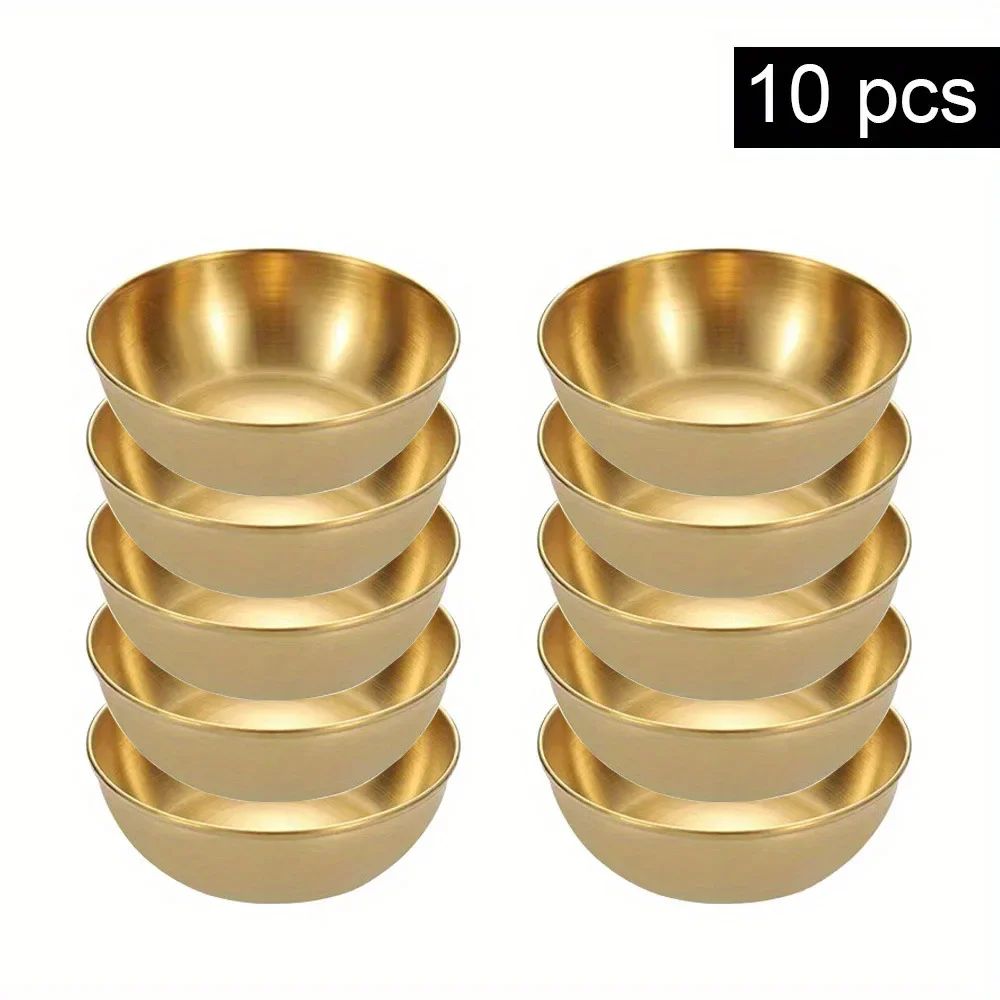 10Pcs/Set Stainless Steel Sauce Dishes Mini Saucers Bowl Rou