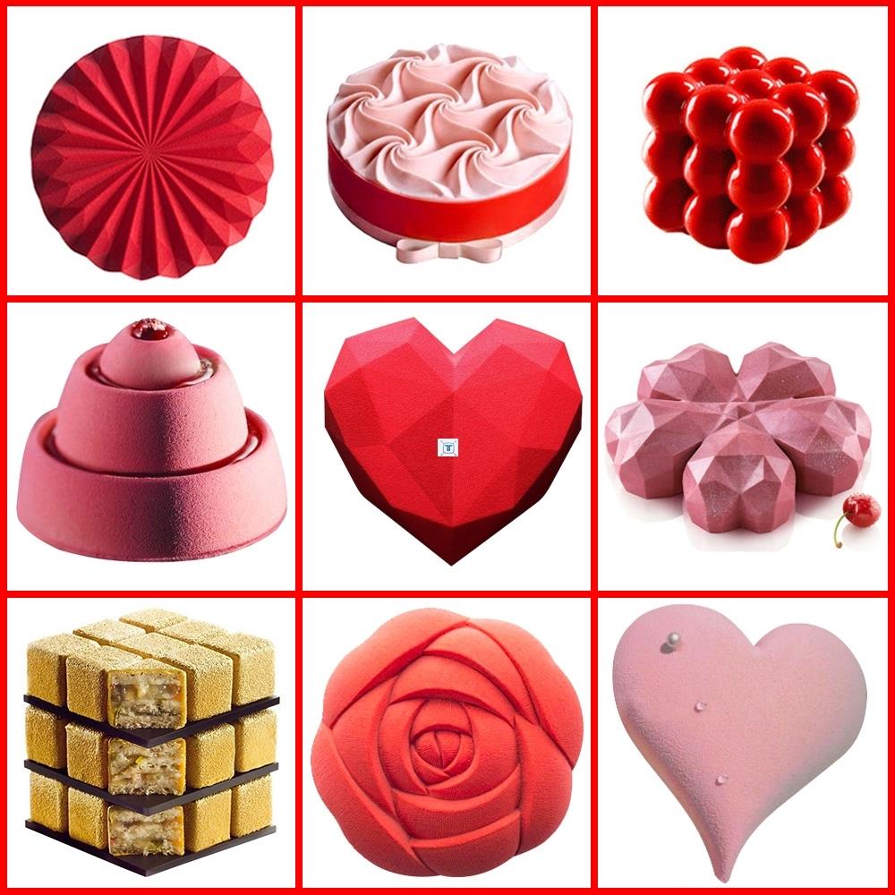 Rose Heart Cake Mold 3D Silicone Molds for DIY Baking Desser
