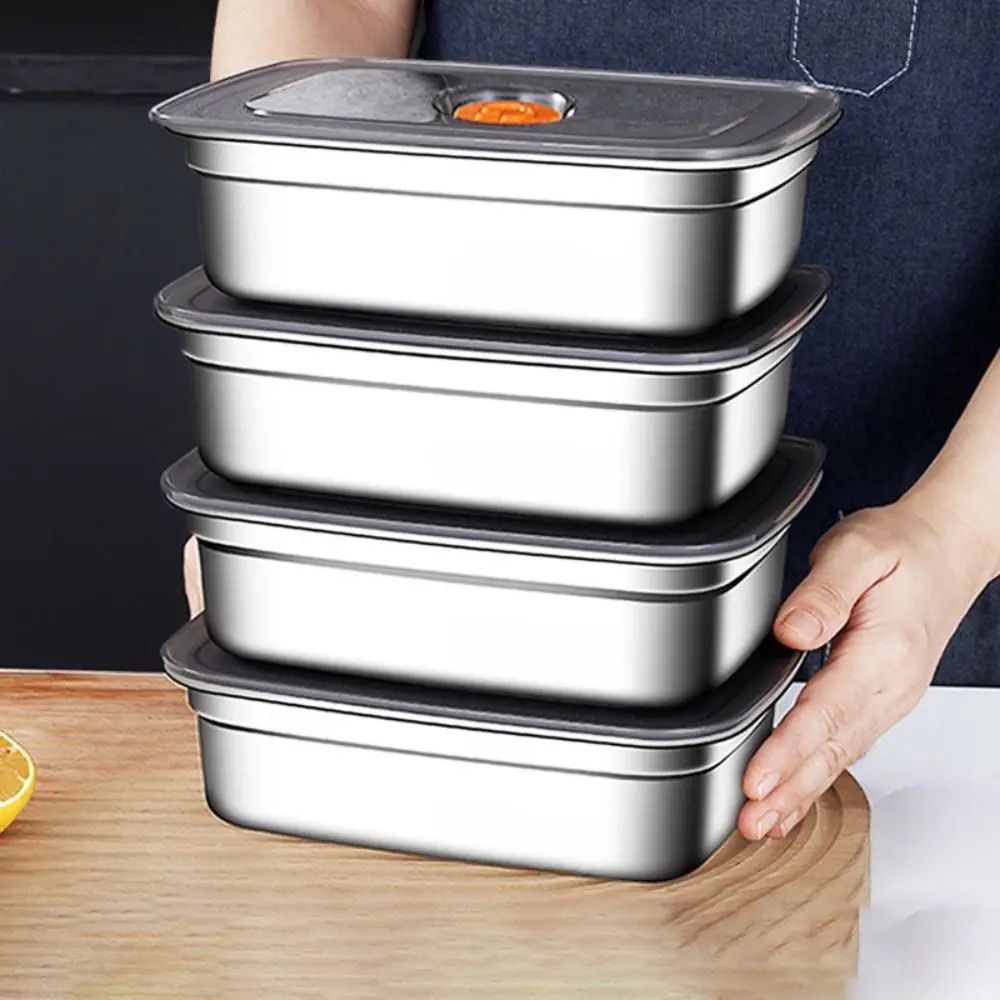 Stainless Steel Camping Lunch Box Sealed Leak-proof Bento Bo