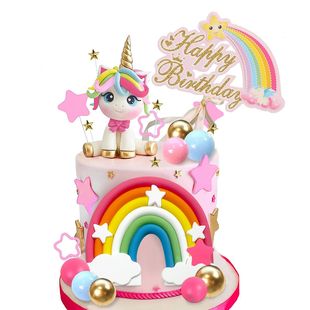 Rainbow Cake 29pcs Decorations Balls Unicorn Stars
