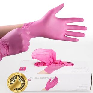 Nitrile Gloves Pink Vinyl 100pcs Food Grade Waterproof Aller