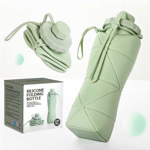 600ml Folding Silicone Water Bottle Sports Water Bottle Outd