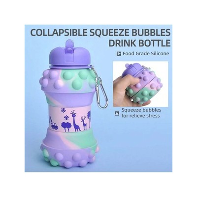 Collapsible Water Bottle - BPA-Free Silicone Cup with Straw