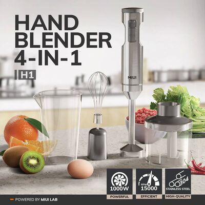 Hand Immersion Blender 1000W Powerful 4-in-1,Stainless Steel