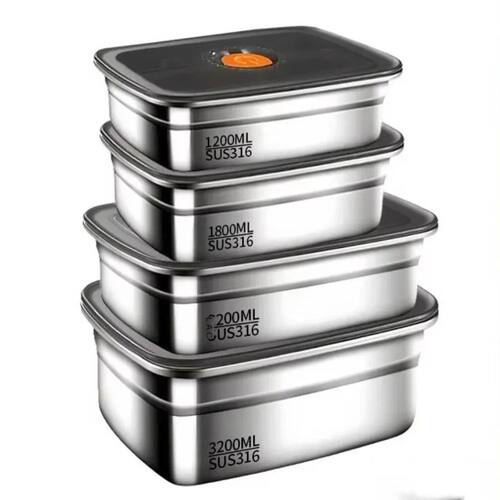 Stainless Steel Camping Lunch Box Sealed Microwave Suitable