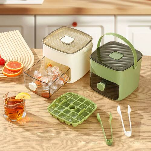 Brigii Ice Cube Tray with Lid&Bin, Ice Cube Mold with 48 Cub