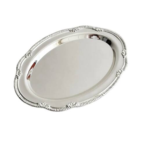 Vintage Embossed Silver Tray Serving Platter For Desserts Je