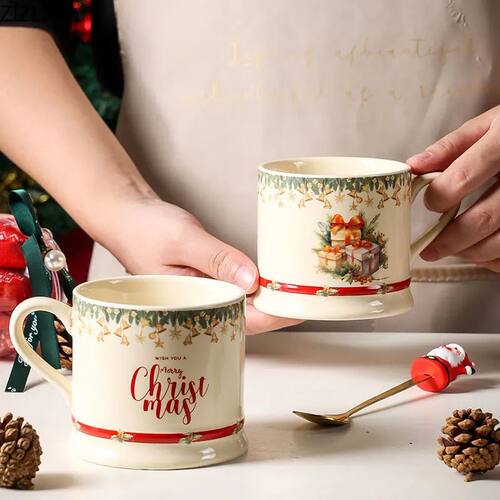 Christmas Pattern Mugs Porcelain Cup Christmas Gifts Tablewa