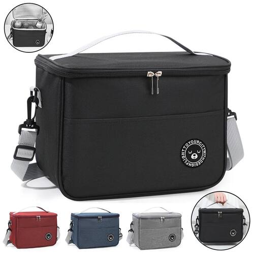 Capacity hand-held with shoulder strap ulated bag, lunch box