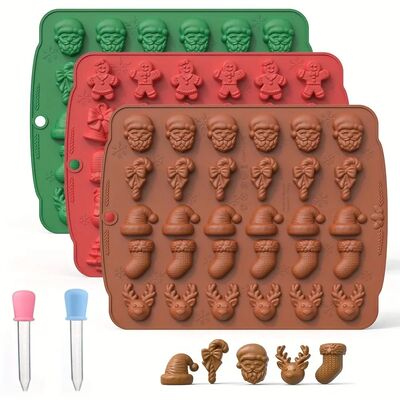 Christmas Silicone Chocolate Mold Gingerbread Man Xmas Tree
