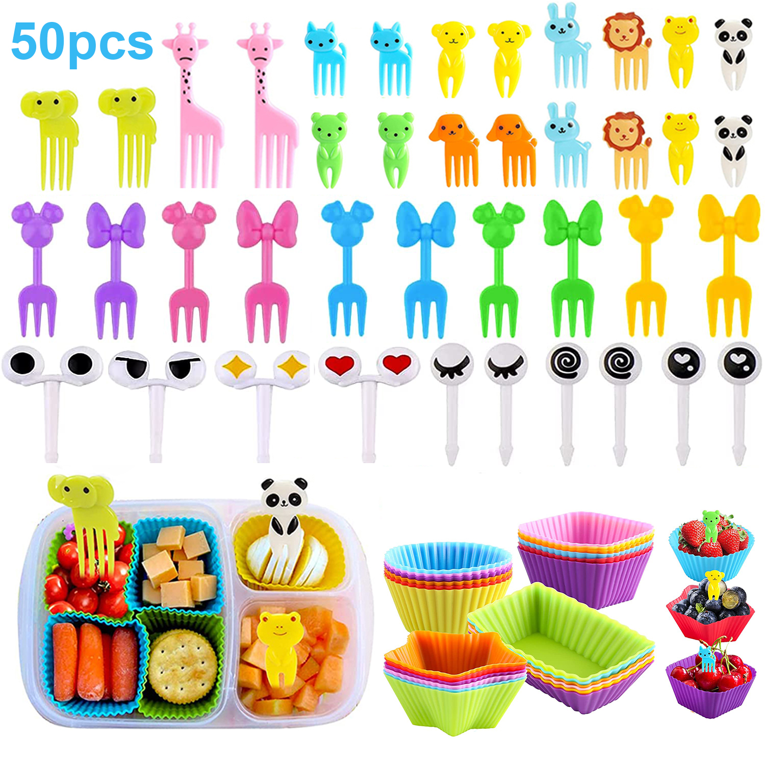 Cute Mini Animal Cartoon Food Picks Children Snack Cake Dess